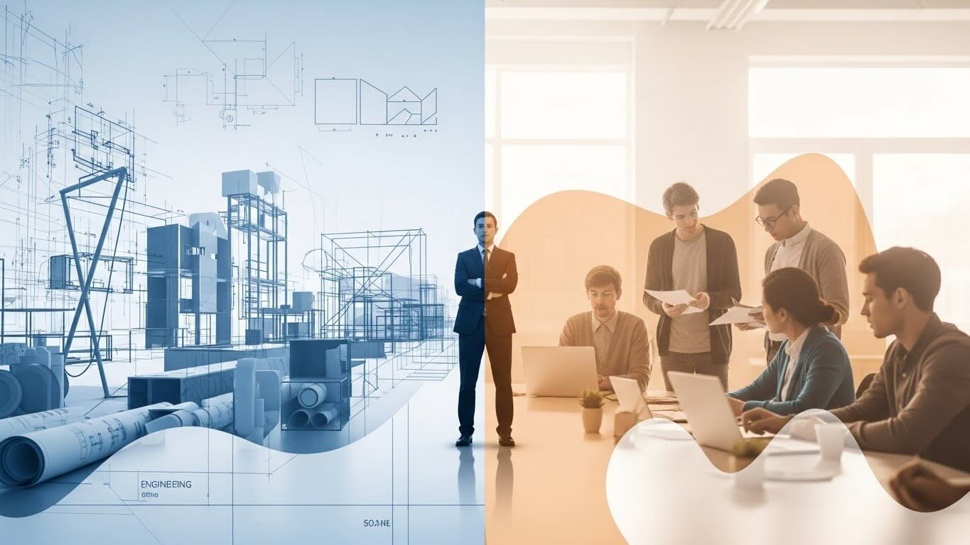 Concepto de transición de ingeniería a mentoría educativa, inspirado en la trayectoria de Ernesto Reséndiz.