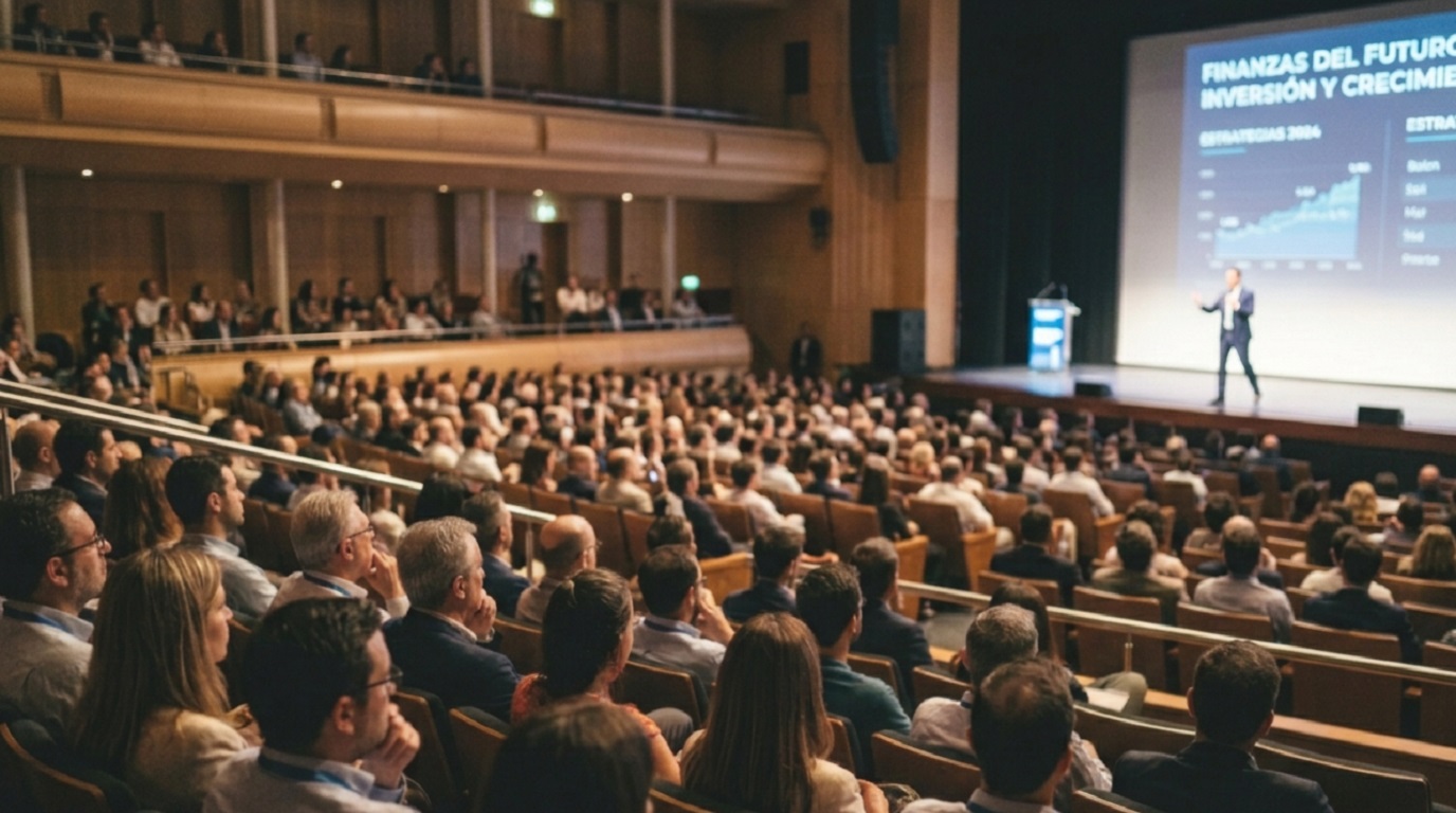 Personas en un auditorio escuchando a Ernesto Reséndiz como conferencista